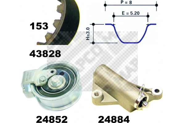 Kit de courroie crantée MAPCO 23908