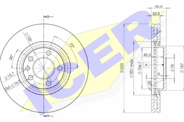 Disque de frein ICER 78BD3020-2