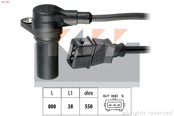 Capteur d'angle, vilebrequin KW 453 181