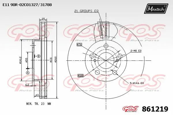 Disque de frein MAXTECH 861219