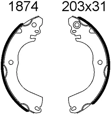 Jeu de mâchoires de frein BSF 01874