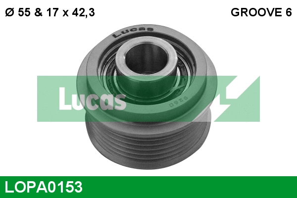 Poulie roue libre, alternateur LUCAS LOPA0153