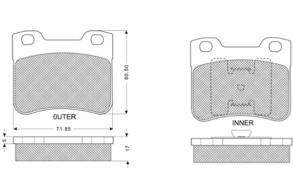 Kit de plaquettes de frein, frein à disque PROCODIS FRANCE PF1196