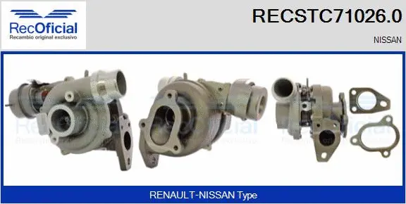 Turbocompresseur, suralimentation RECOFICIAL RECSTC71026.0