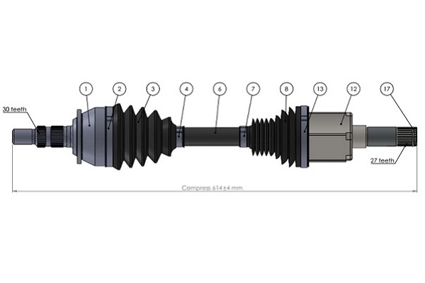 Arbre de transmission SERCORE 221819