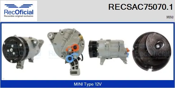 Compresseur, climatisation RECOFICIAL RECSAC75070.1