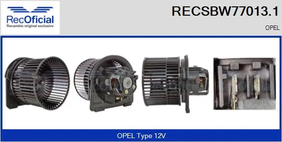 Pulseur d'air habitacle RECOFICIAL RECSBW77013.1