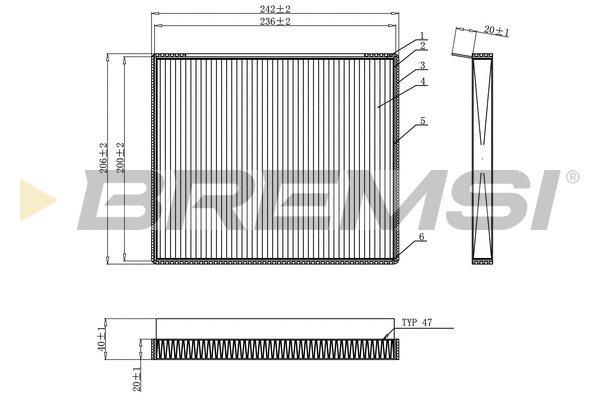 Filtre, air de l'habitacle BREMSI FC0917