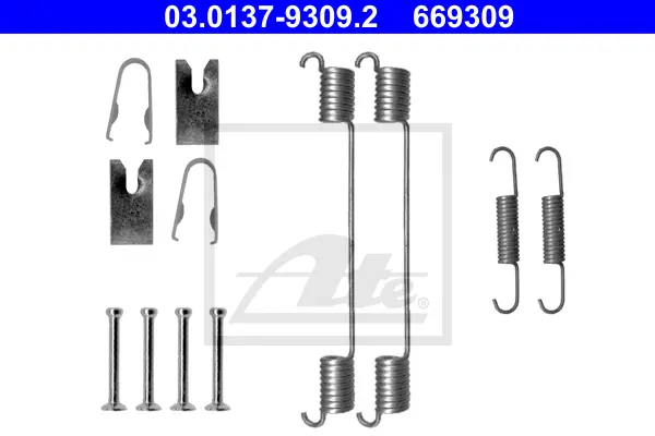 Kit d'accessoires, mâchoire de frein ATE-APAC 03.0137-9309.2