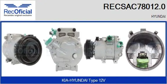 Compresseur, climatisation RECOFICIAL RECSAC78012.0