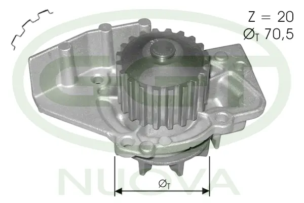 Pompe à eau, refroidissement du moteur GGT PA12049