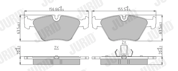 Kit de plaquettes de frein, frein à disque JURID 573185J