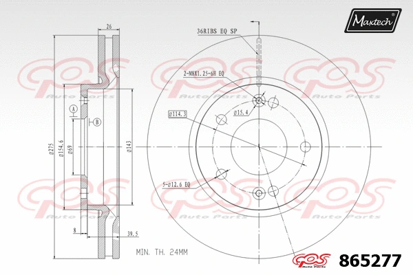 Disque de frein MAXTECH 865277