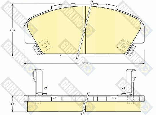 Kit de plaquettes de frein, frein à disque GIRLING 6111379