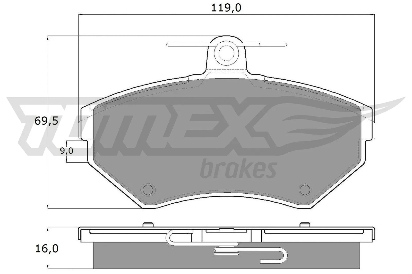 Kit de plaquettes de frein, frein à disque TOMEX Brakes TX 13-94