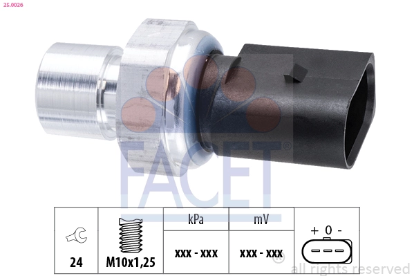 Pressostat, climatisation FACET 25.0026