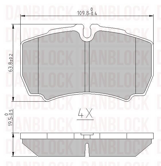 Kit de plaquettes de frein, frein à disque DANBLOCK DB 511269