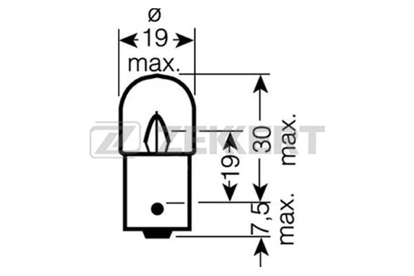 Ampoule, feu éclaireur de plaque ZEKKERT LP-1077