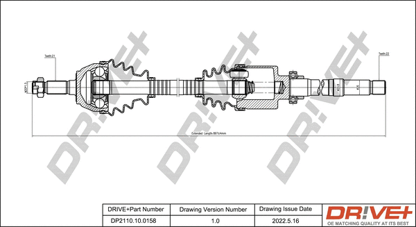 Arbre de transmission Dr!ve+ DP2110.10.0158