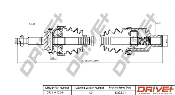 Arbre de transmission Dr!ve+ DP2110.10.0841