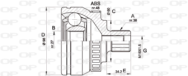 Jeu de joints, arbre de transmission OPEN PARTS CVJ5376.10