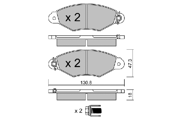 Kit de plaquettes de frein, frein à disque AISIN BPNI-1003