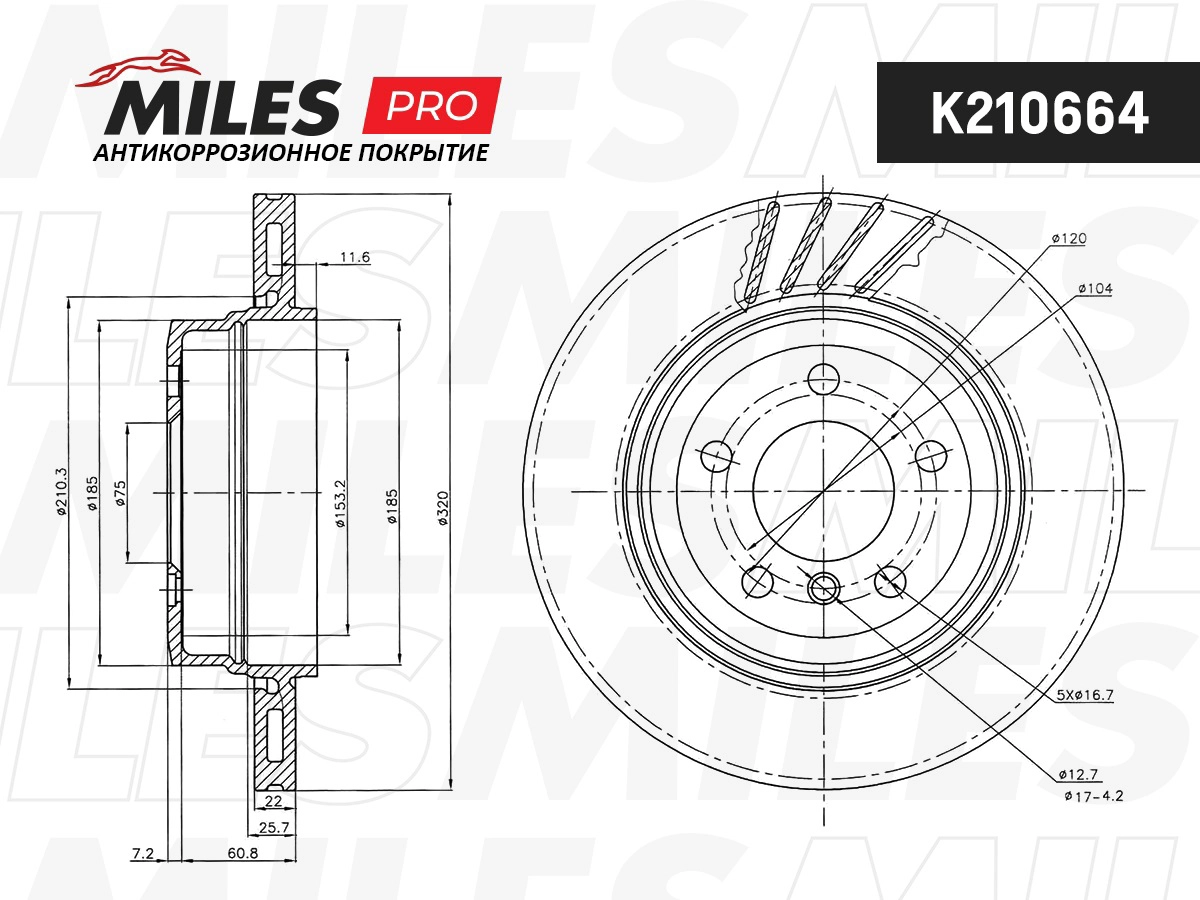 Disque de frein MILES K210664