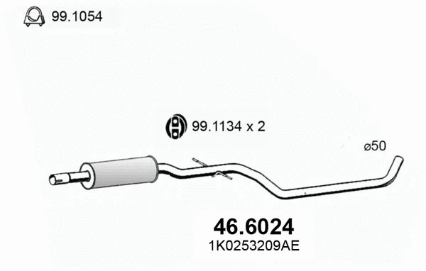 Silencieux central ASSO 46.6024