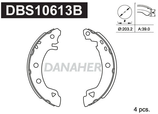 Jeu de mâchoires de frein DANAHER DBS10613B