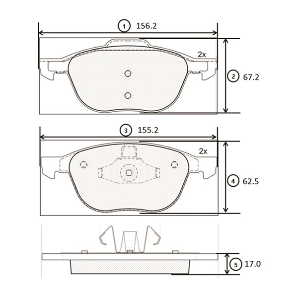 Kit de plaquettes de frein, frein à disque CTR GK0159