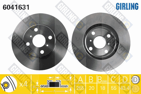 Disque de frein GIRLING 6041631