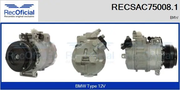 Compresseur, climatisation RECOFICIAL RECSAC75008.1