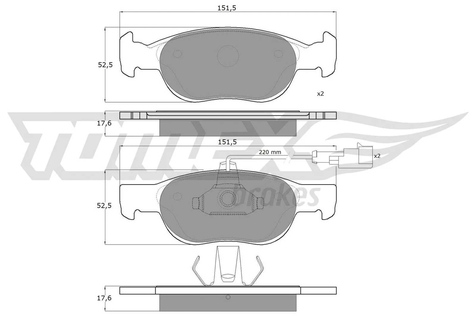 Kit de plaquettes de frein, frein à disque TOMEX Brakes TX 10-711