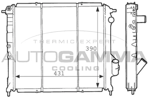 Radiateur, refroidissement du moteur AUTOGAMMA 100894