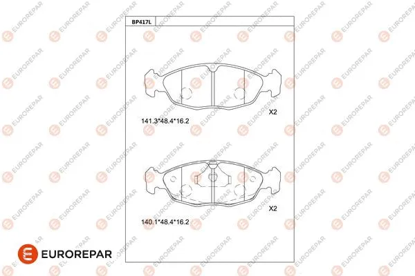 Kit de plaquettes de frein, frein à disque EUROREPAR 1681251880