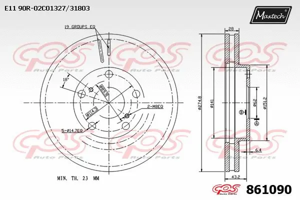 Disque de frein MAXTECH 861090