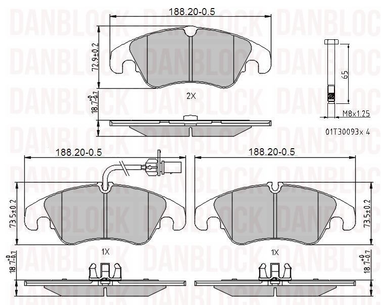 Kit de plaquettes de frein, frein à disque DANBLOCK DB 510916