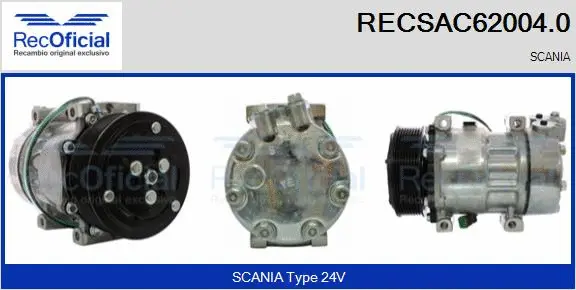 Compresseur, climatisation RECOFICIAL RECSAC62004.0