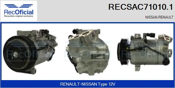 Compresseur, climatisation RECOFICIAL RECSAC71010.1