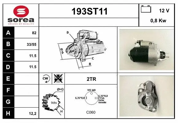 Démarreur STARTCAR 193ST11
