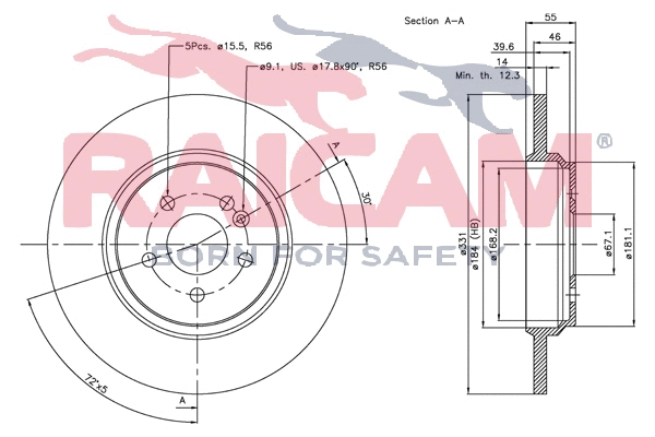 Disque de frein RAICAM RD00471