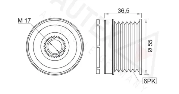 Poulie roue libre, alternateur AUTEX 654452