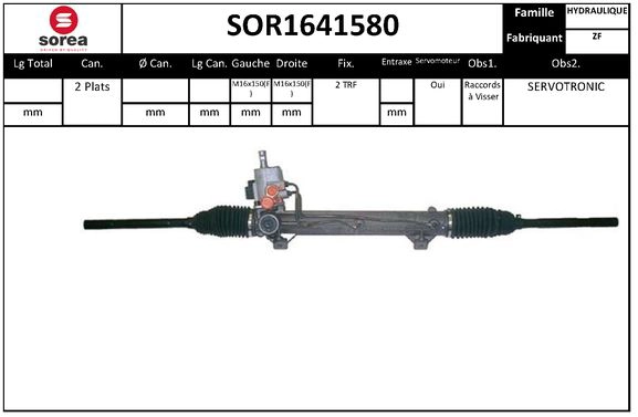 Crémaillère de direction SNRA SOR1641580