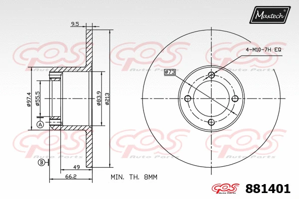 Disque de frein MAXTECH 881401