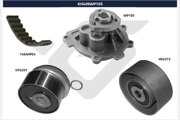 Pompe à eau + kit de courroie crantée HUTCHINSON KH 409WP105