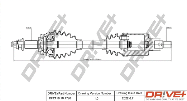 Arbre de transmission Dr!ve+ DP2110.10.1798