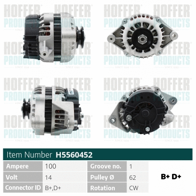 Alternateur HOFFER H5560452
