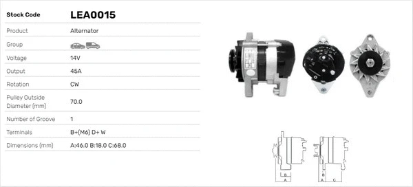 Alternateur LUSA LEA0015