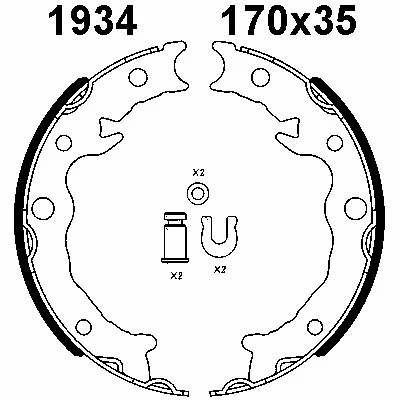 Jeu de mâchoires de frein, frein de stationnement BSF 01934