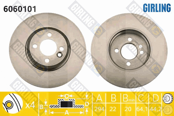 Disque de frein GIRLING 6060101